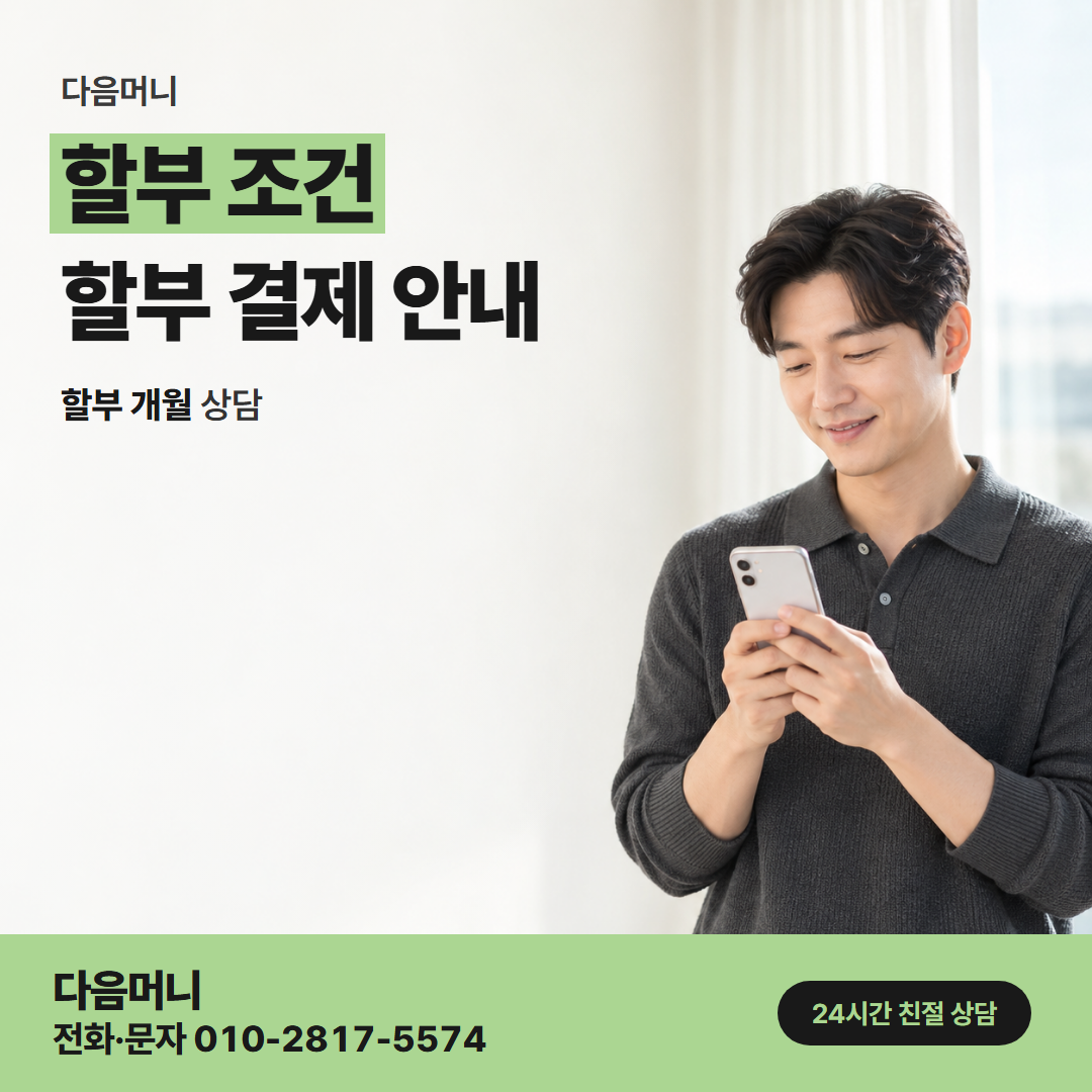 다음머니 나주카드깡 앱에 나온 할부 개월